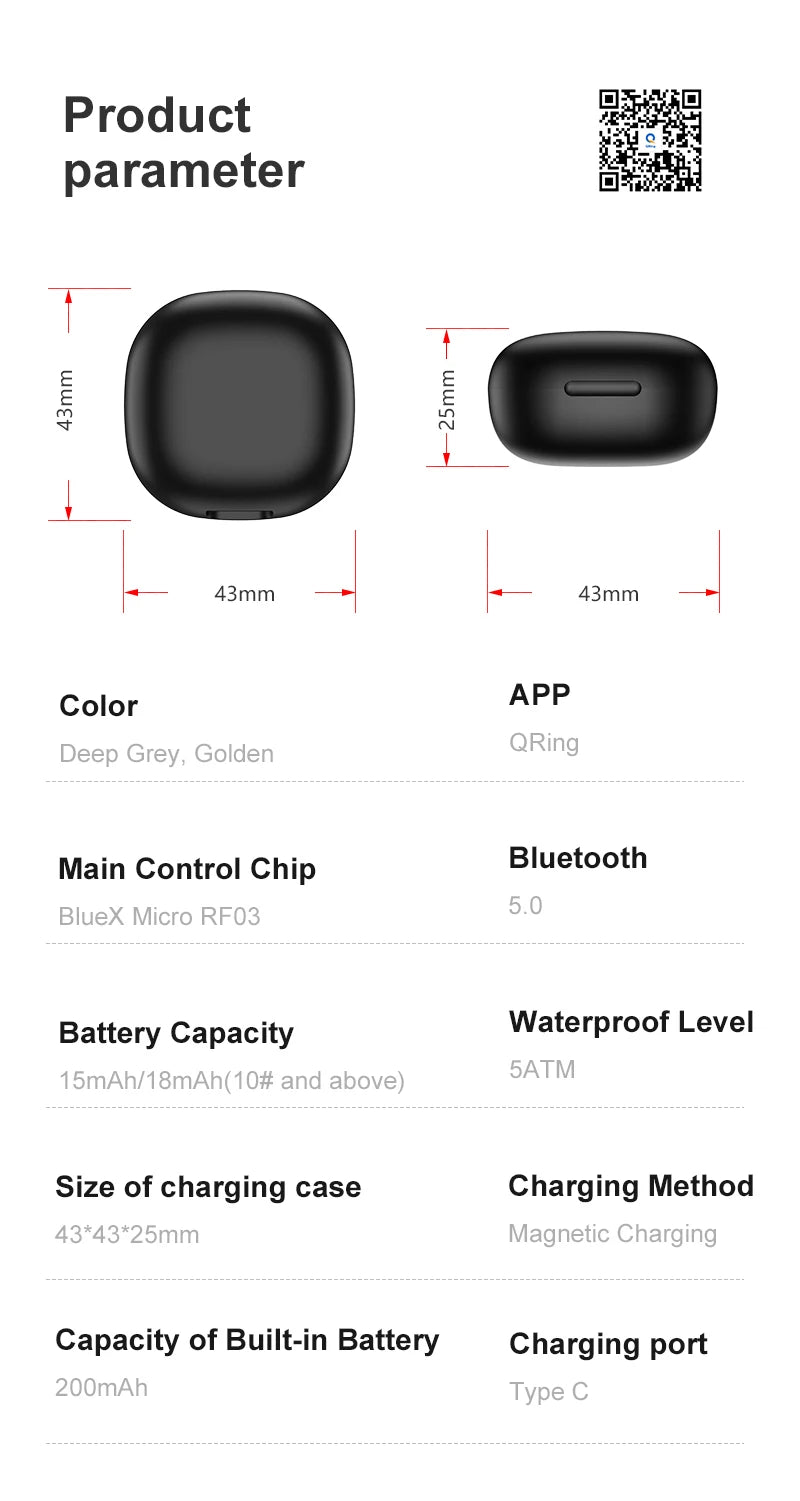 2025 New R06 Smart Ring Sport Smartring with Charging Case 5ATM Waterproof Fitness Tracker Electronic Rings for Man Woman Xiaomi