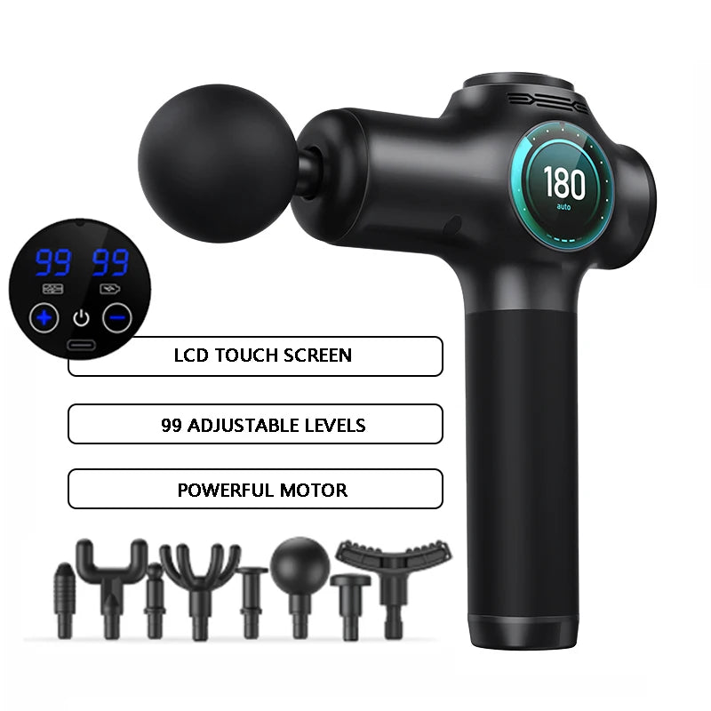 Massage  gun，Deep Tissue Massager Gun ，Percussion Massager for Pain Relief with 8 Massage Heads &99 Speeds