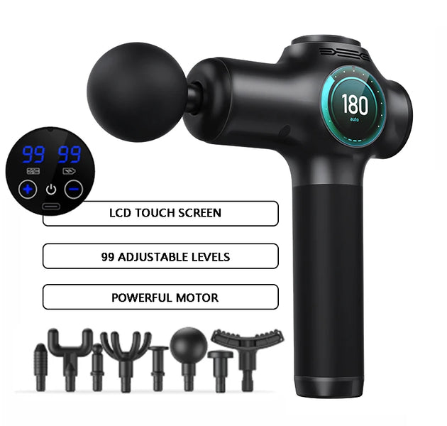 Massage  gun，Deep Tissue Massager Gun ，Percussion Massager for Pain Relief with 8 Massage Heads &99 Speeds