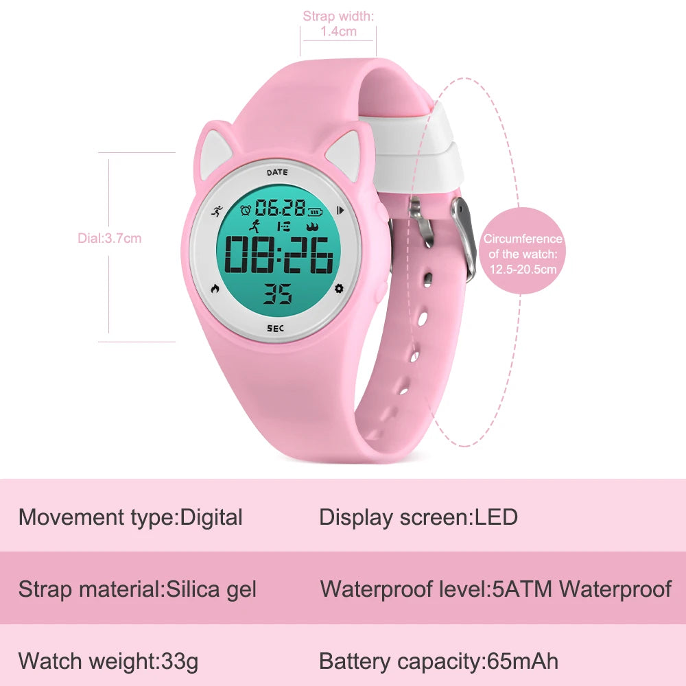 Kids Fitness Tracker Watch Digital Activity  Watch for Kids Ages 3-12 Non-Bluetooth Alarm Calorie Pedometer Wrist Watch for Kids