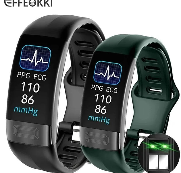 ECG+PPG Smart Wristband Fitness Tracker for Women Men Calorie Blood Pressure Waterproof Sport Smartband Health Smartwatch