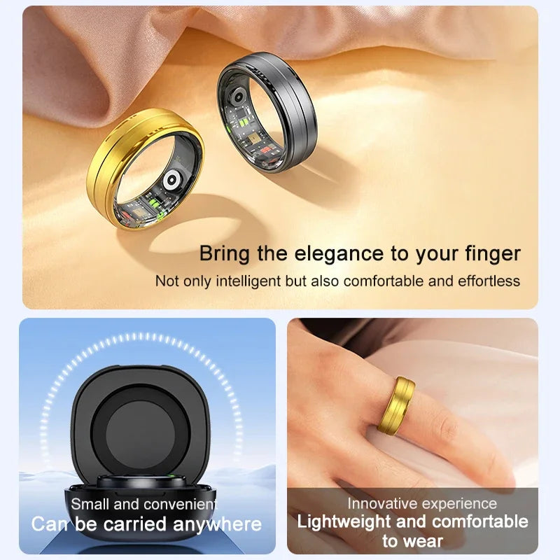 2025 New R06 Smart Ring Sport Smartring with Charging Case 5ATM Waterproof Fitness Tracker Electronic Rings for Man Woman Xiaomi