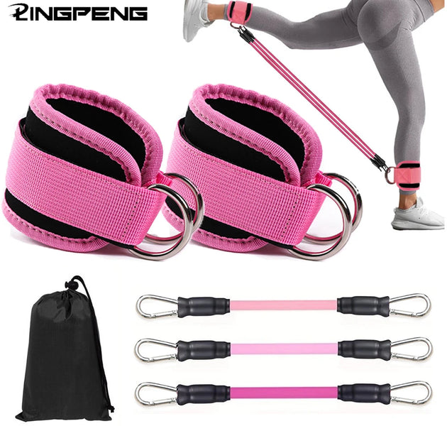 Ankle Straps Resistance Bands Set Fitness Workout Exercise Equipment Ankle Weight Yoga Elastic Fitness Band For Gym Man Woman
