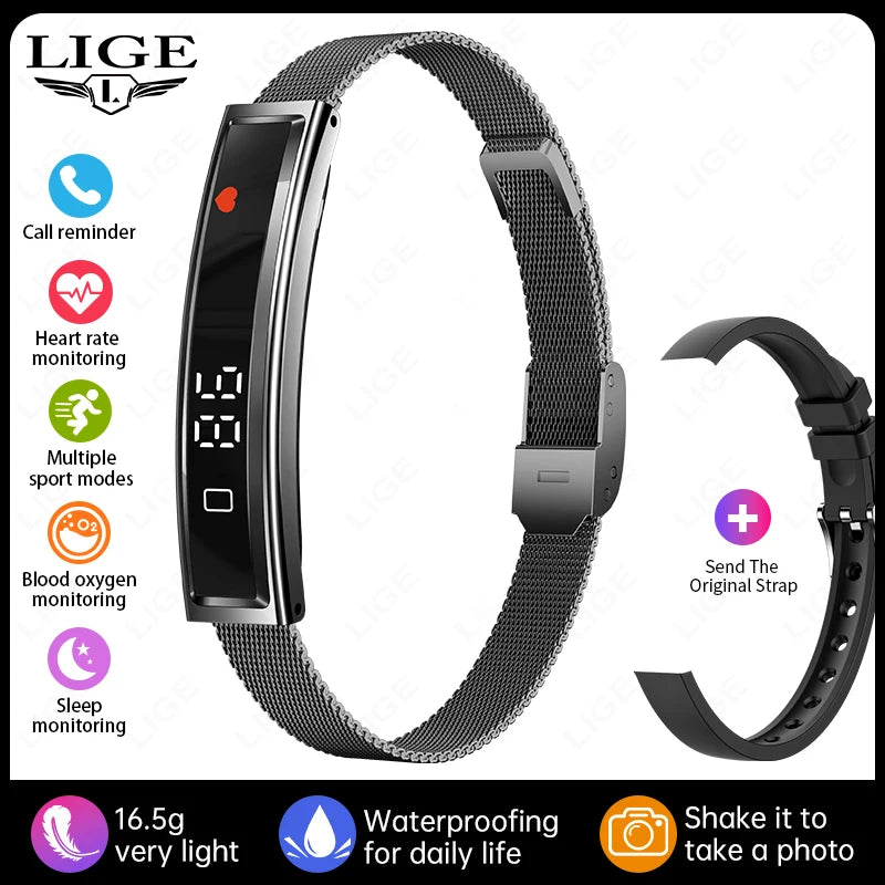 New Smart Bracelet Sport Fitness Tracker Heart Rate Blood Oxygen Monitor Pedometer Call Reminder Smartwatch Band for Men Women