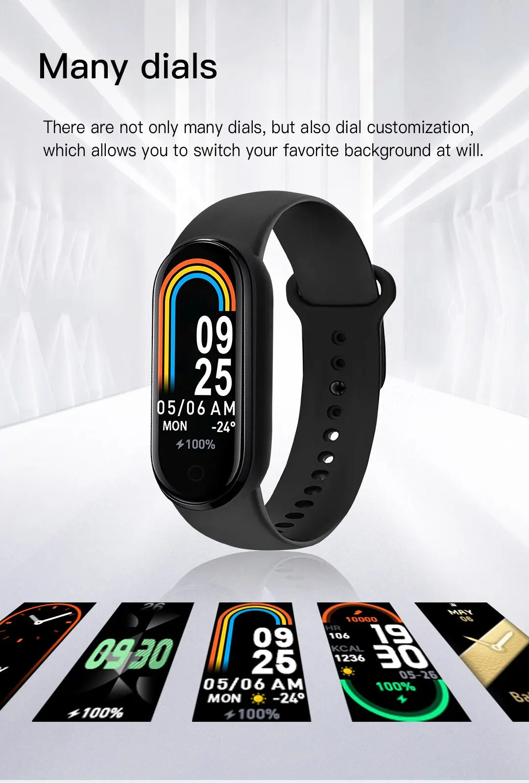 Sports Smart Watch Music Control Fitness Calorie Track Bracelet Phone Information Remind Steps Bluetooth Smart Watches M8 Band