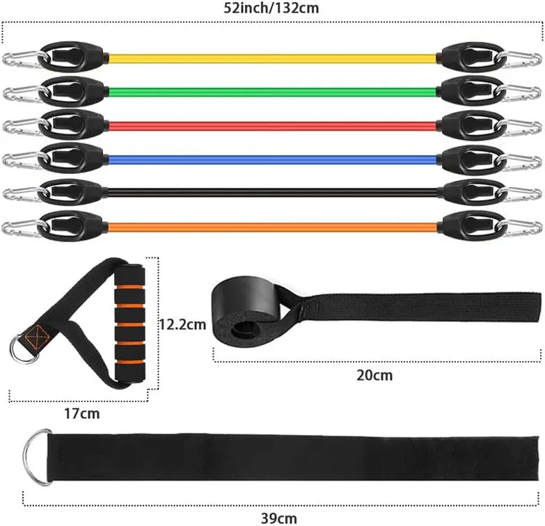 Resistance Bands Set Exercise Bands with Door Anchor Legs Ankle Straps for Resistance Training Physical Therapy Home Workouts