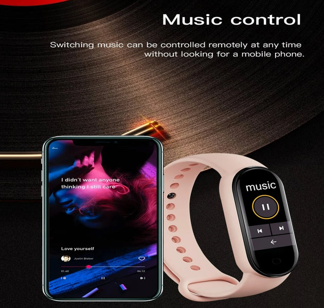 Sports Smart Watch Music Control Fitness Calorie Track Bracelet Phone Information Remind Steps Bluetooth Smart Watches M8 Band
