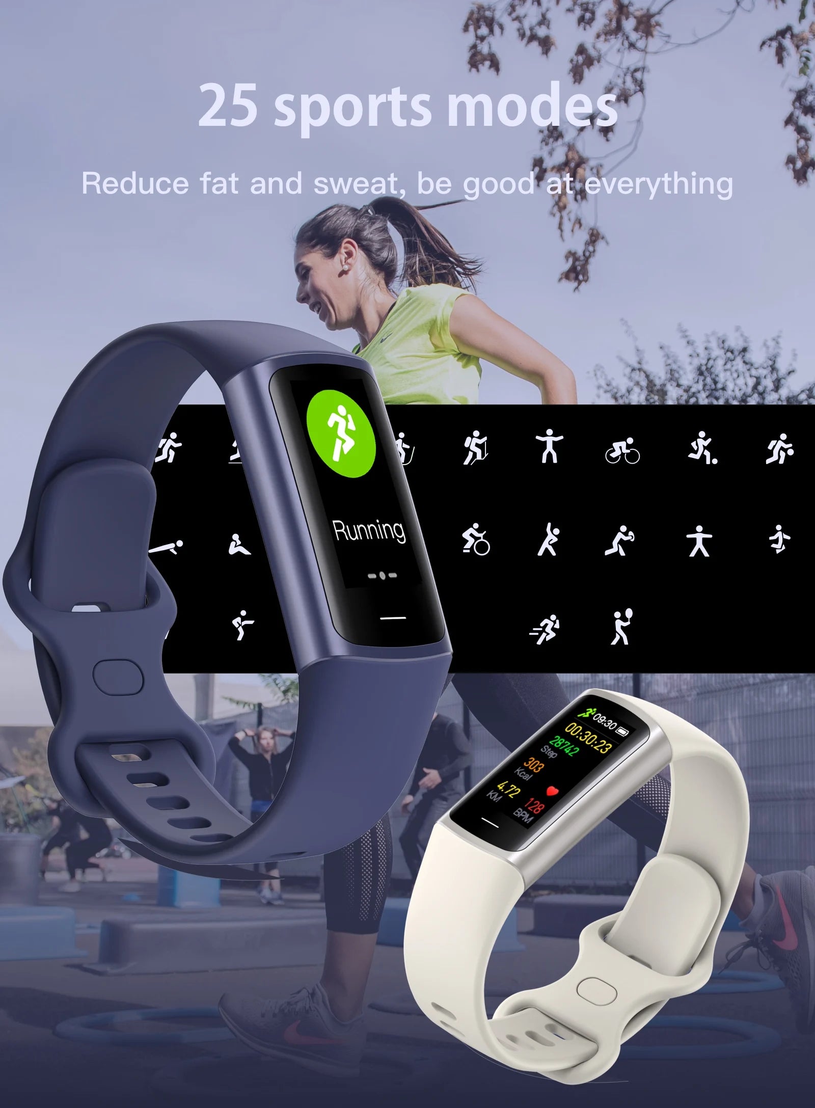 2025 Sport Smart Bracelet Fitness Tracker For Man Women Waterproof Sport Tracker Health Monitoring Smart Watch For Android IOS