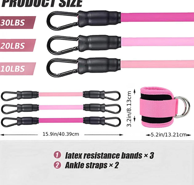 Ankle Straps Resistance Bands Set Fitness Workout Exercise Equipment Ankle Weight Yoga Elastic Fitness Band For Gym Man Woman