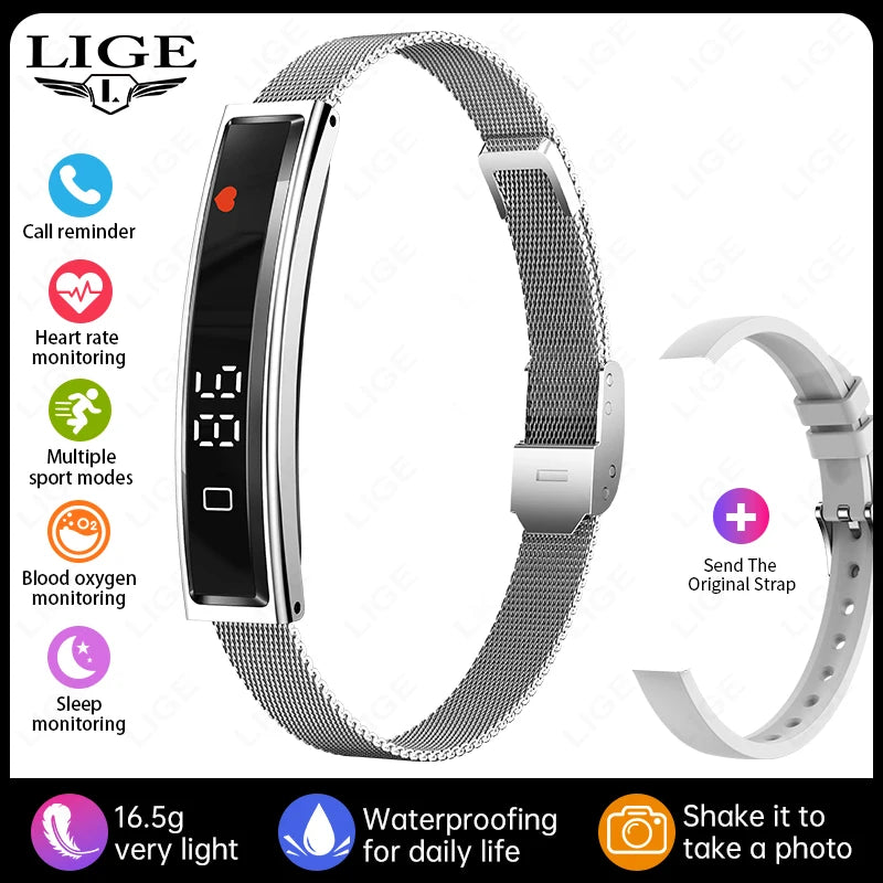 New Smart Bracelet Sport Fitness Tracker Heart Rate Blood Oxygen Monitor Pedometer Call Reminder Smartwatch Band for Men Women