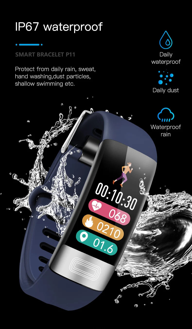 ECG+PPG Smart Wristband Fitness Tracker for Women Men Calorie Blood Pressure Waterproof Sport Smartband Health Smartwatch