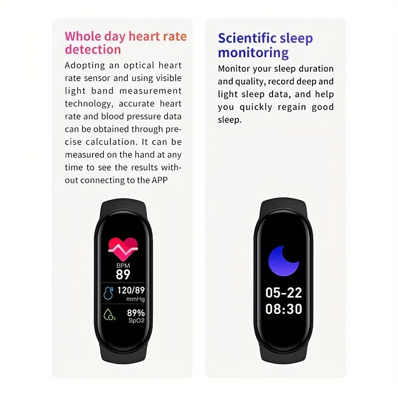 Sports Smart Watch Music Control Fitness Calorie Track Bracelet Phone Information Remind Steps Bluetooth Smart Watches M8 Band