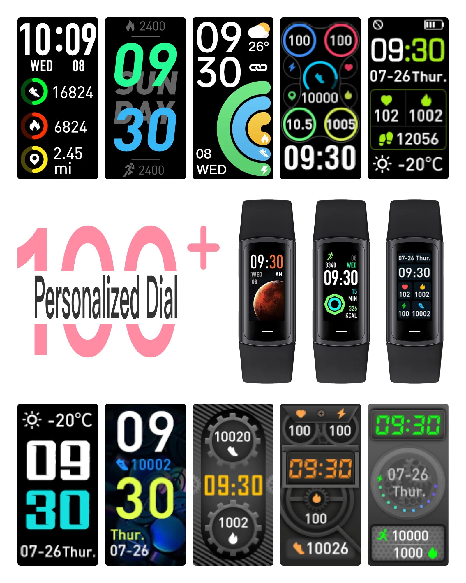 2025 Sport Smart Bracelet Fitness Tracker For Man Women Waterproof Sport Tracker Health Monitoring Smart Watch For Android IOS