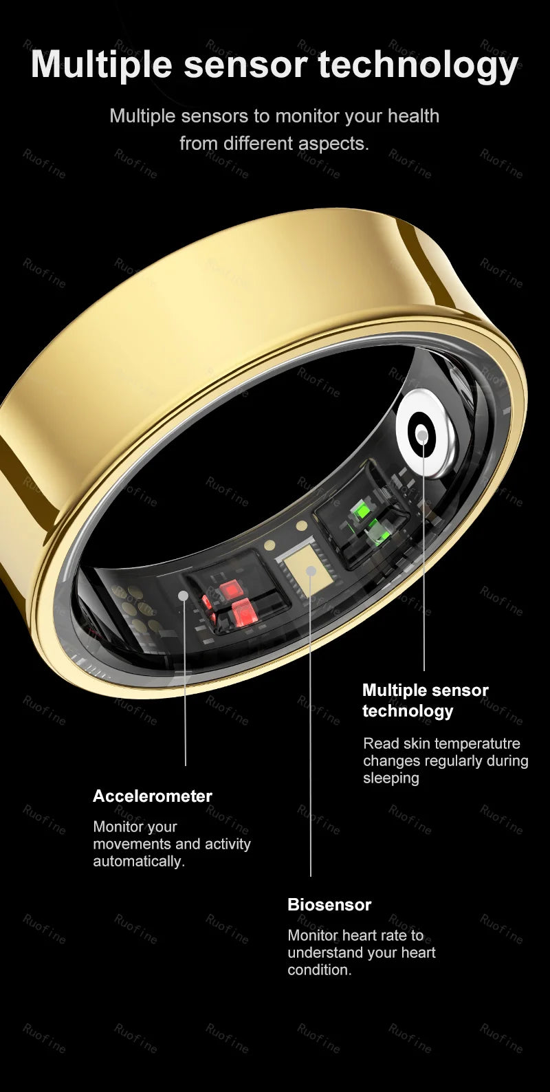 Qring R09 R06 Fitness Tracker Waterproof Connected Ring Man Remote Control Electronic Swimming Pool New Arrival Smartring 2024