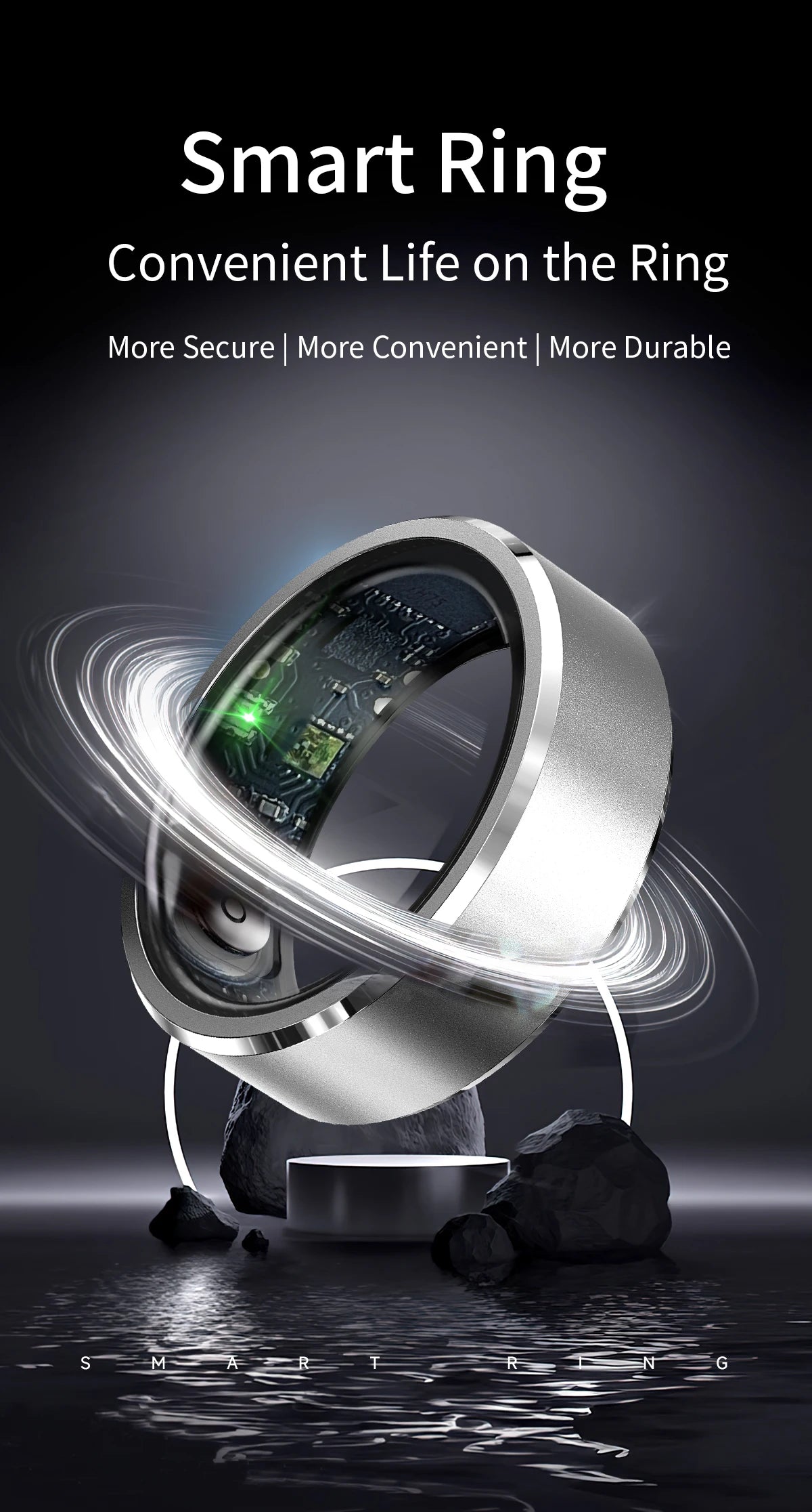 New Smart Fitness Ring with Gesture Control,Heart rate,Blood oxygen,Blood pressureSleep,Steps,Distance,Calories For Android IOS