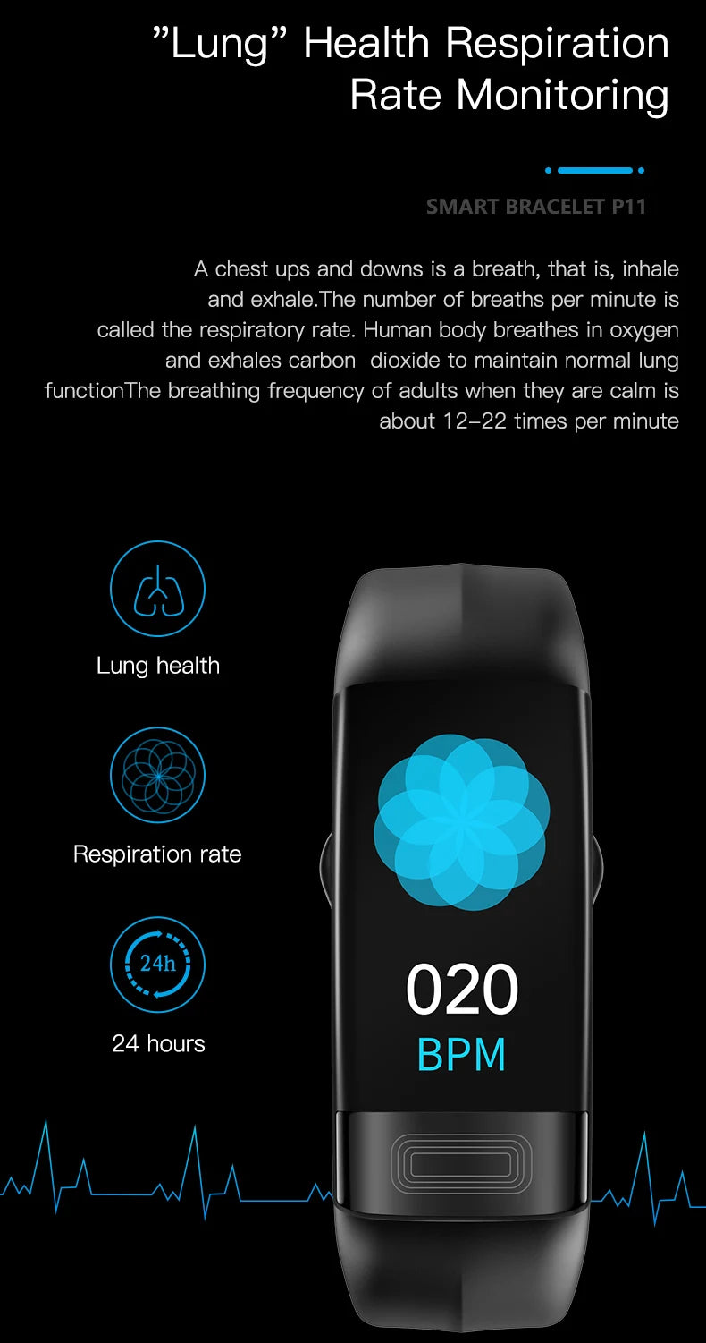 ECG+PPG Smart Wristband Fitness Tracker for Women Men Calorie Blood Pressure Waterproof Sport Smartband Health Smartwatch