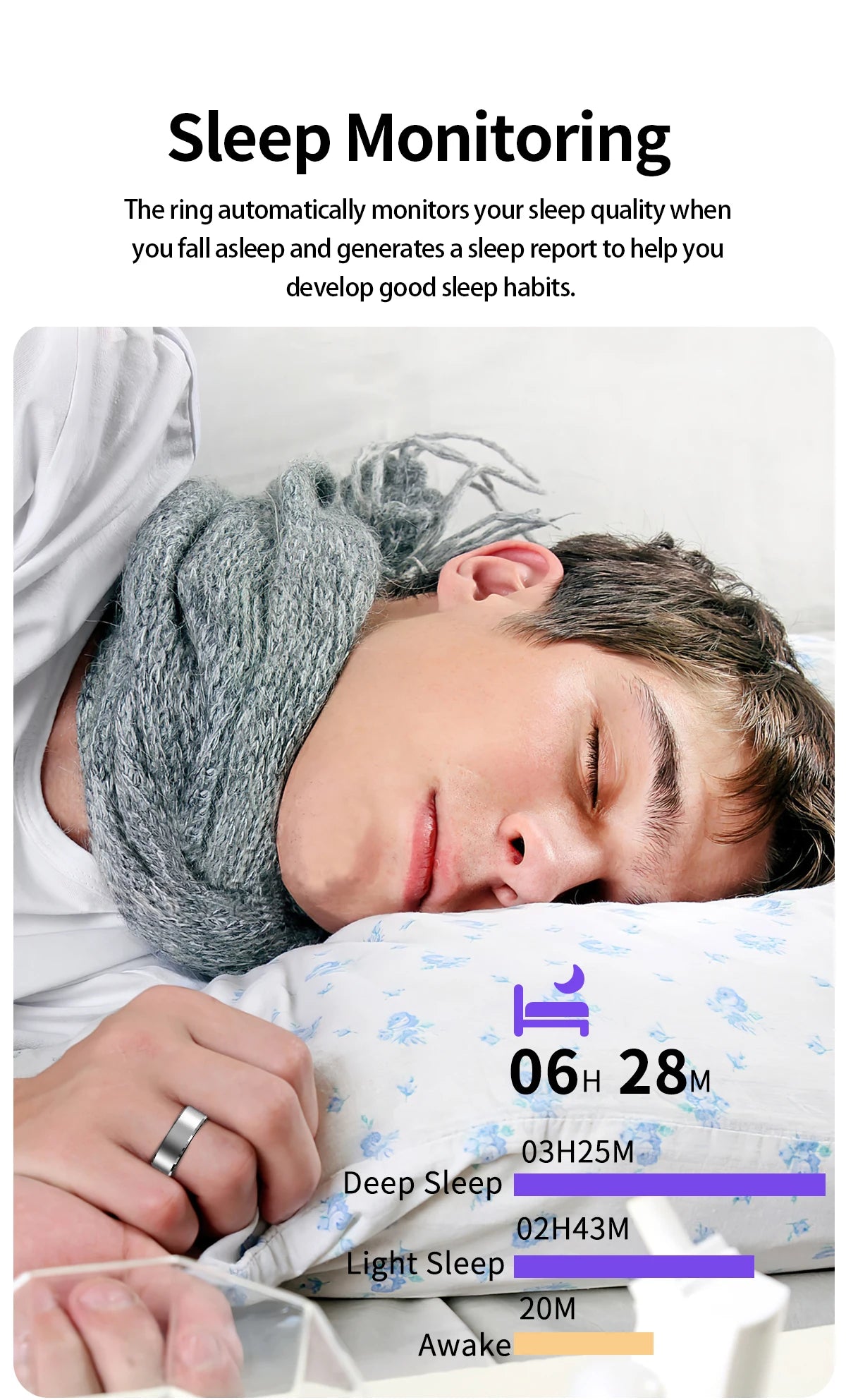 New Smart Fitness Ring with Gesture Control,Heart rate,Blood oxygen,Blood pressureSleep,Steps,Distance,Calories For Android IOS