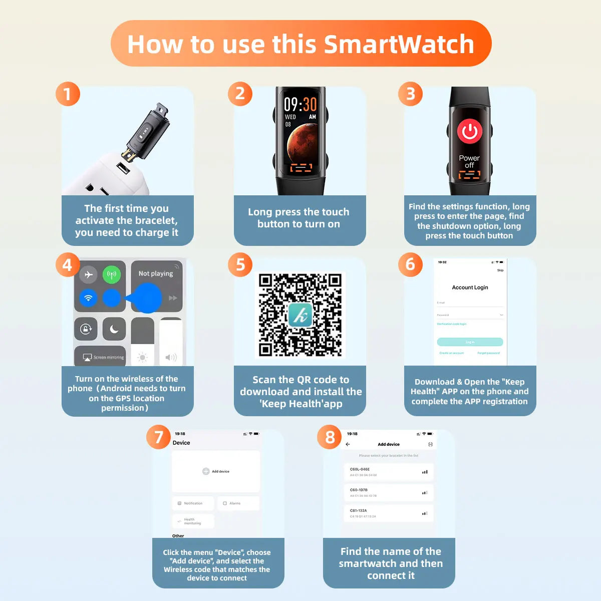 2025 Sport Smart Bracelet Fitness Tracker For Man Women Waterproof Sport Tracker Health Monitoring Smart Watch For Android IOS