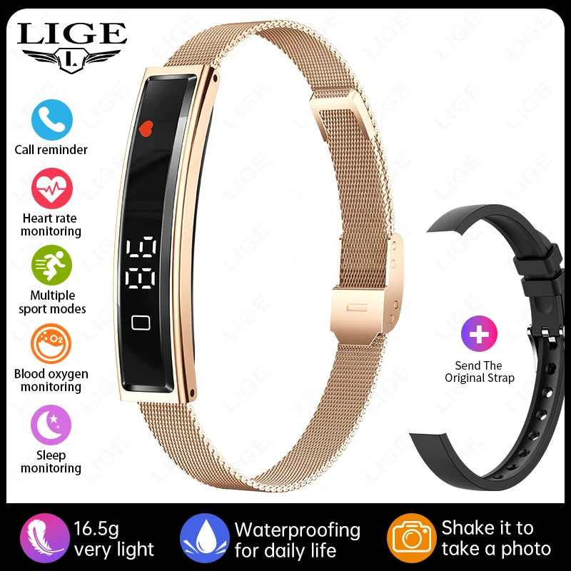 New Smart Bracelet Sport Fitness Tracker Heart Rate Blood Oxygen Monitor Pedometer Call Reminder Smartwatch Band for Men Women