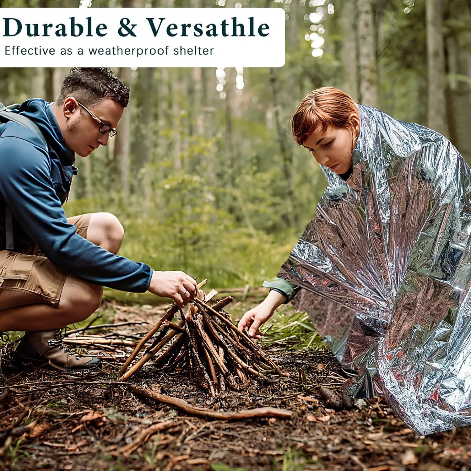 4-Pack Thermal Emergency Blankets, 130x210cm Large Insulating Rescue Sheet for Outdoor Camping, Hiking, Car Survival Kit