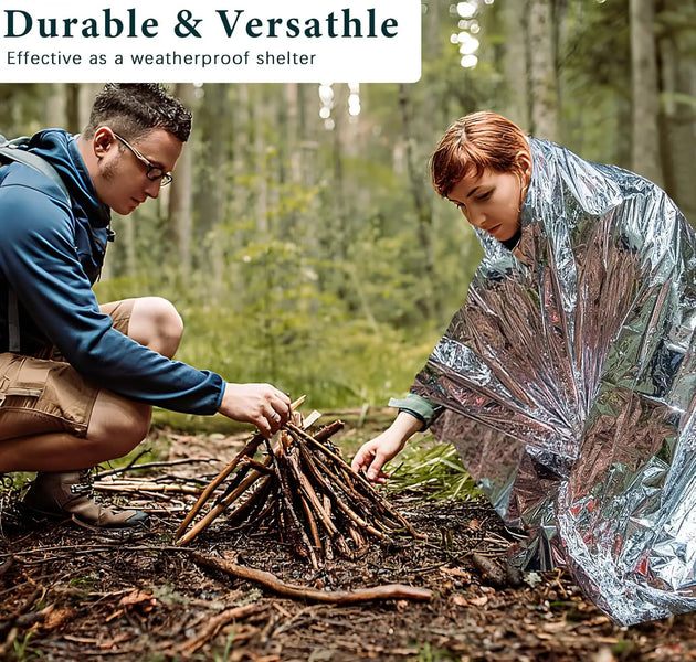 4-Pack Thermal Emergency Blankets, 130x210cm Large Insulating Rescue Sheet for Outdoor Camping, Hiking, Car Survival Kit