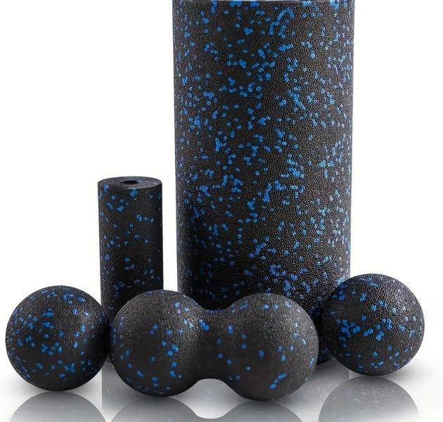 5pcs High-Density Foam Rollers Set - Muscle Massage, Yoga & Therapy, Includes Back Roller, Peanut Ball, Portable Exercise Tools