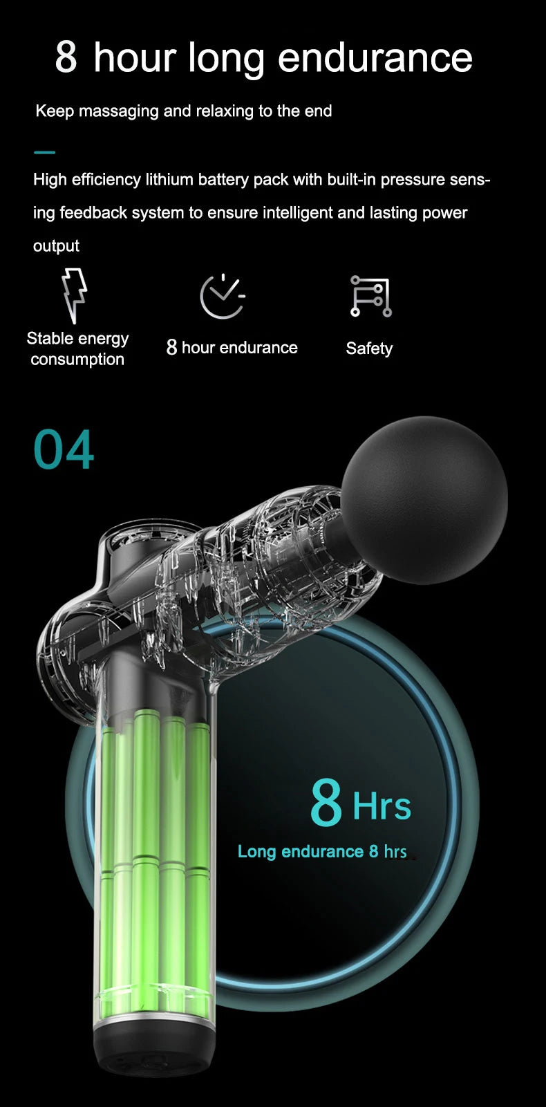 Massage  gun，Deep Tissue Massager Gun ，Percussion Massager for Pain Relief with 8 Massage Heads &99 Speeds