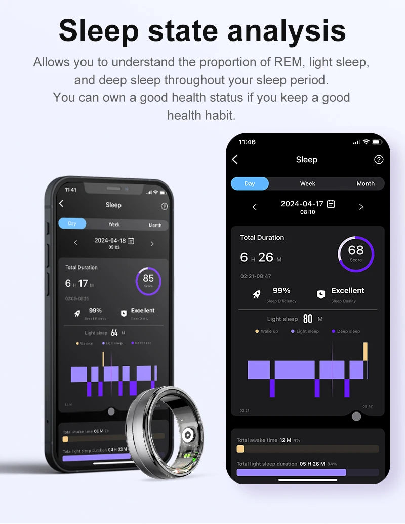 2025 New R06 Smart Ring Sport Smartring with Charging Case 5ATM Waterproof Fitness Tracker Electronic Rings for Man Woman Xiaomi