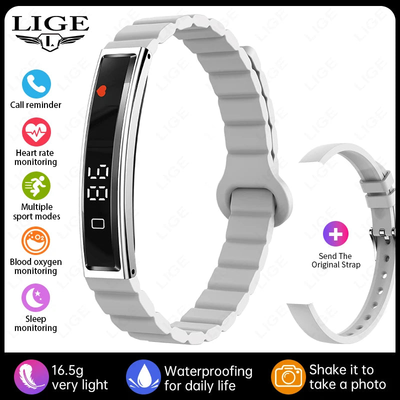 New Smart Bracelet Sport Fitness Tracker Heart Rate Blood Oxygen Monitor Pedometer Call Reminder Smartwatch Band for Men Women