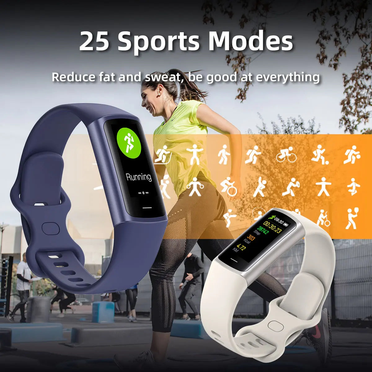 2025 Sport Smart Bracelet Fitness Tracker For Man Women Waterproof Sport Tracker Health Monitoring Smart Watch For Android IOS