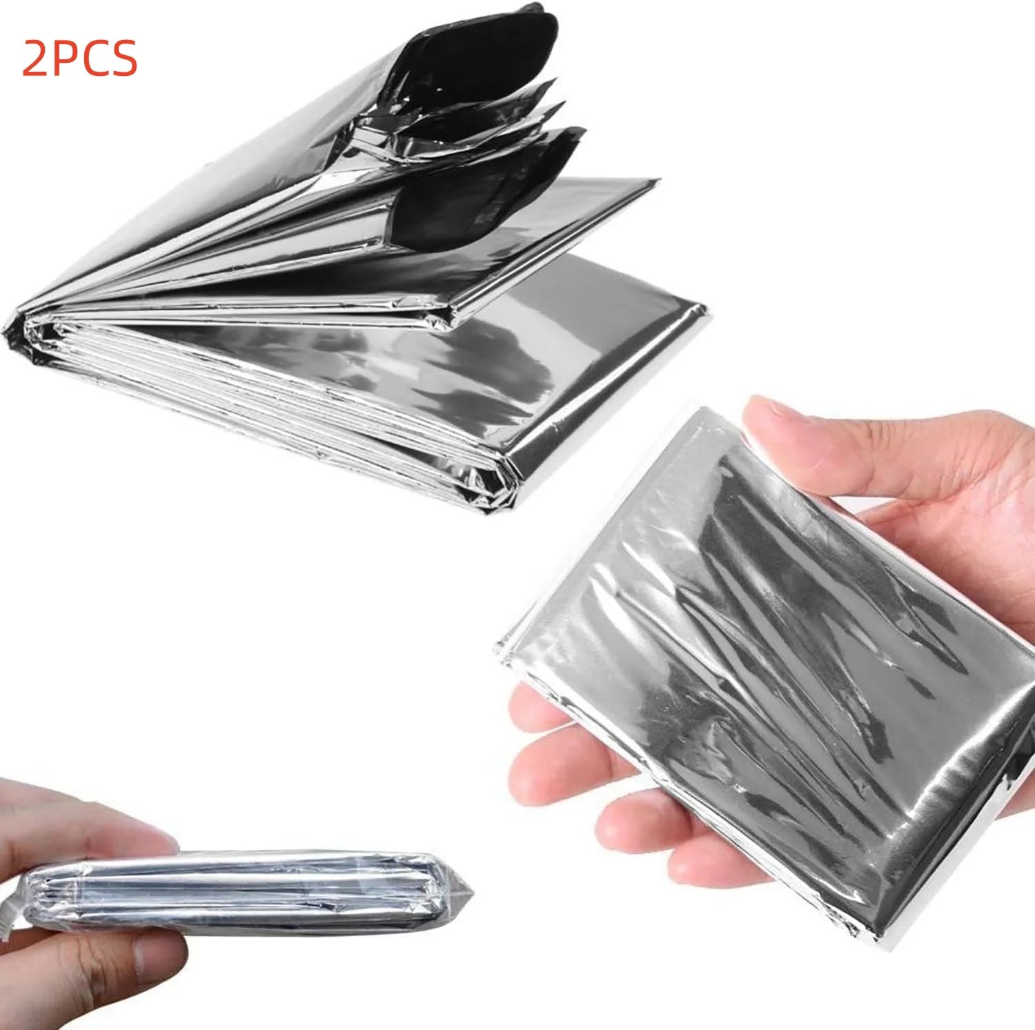 4-Pack Thermal Emergency Blankets, 130x210cm Large Insulating Rescue Sheet for Outdoor Camping, Hiking, Car Survival Kit