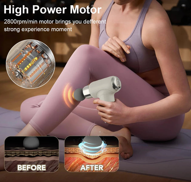 Massage Gun Portable Fascia Gun Deep Tissue Muscle Relaxation Adjustable Speed Mini Handheld Fascia Gun For Body Back Neck Legs