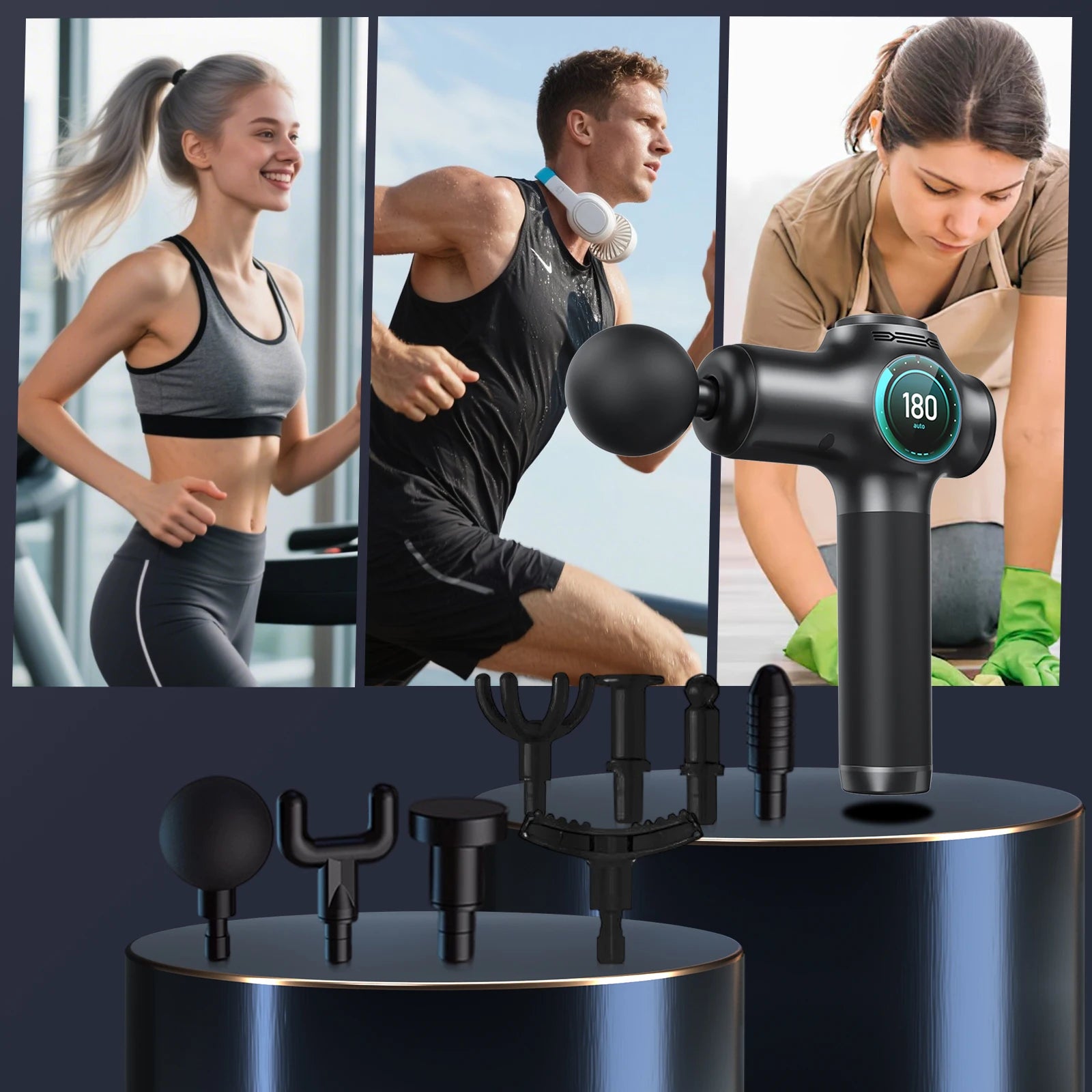 Massage  gun，Deep Tissue Massager Gun ，Percussion Massager for Pain Relief with 8 Massage Heads &99 Speeds
