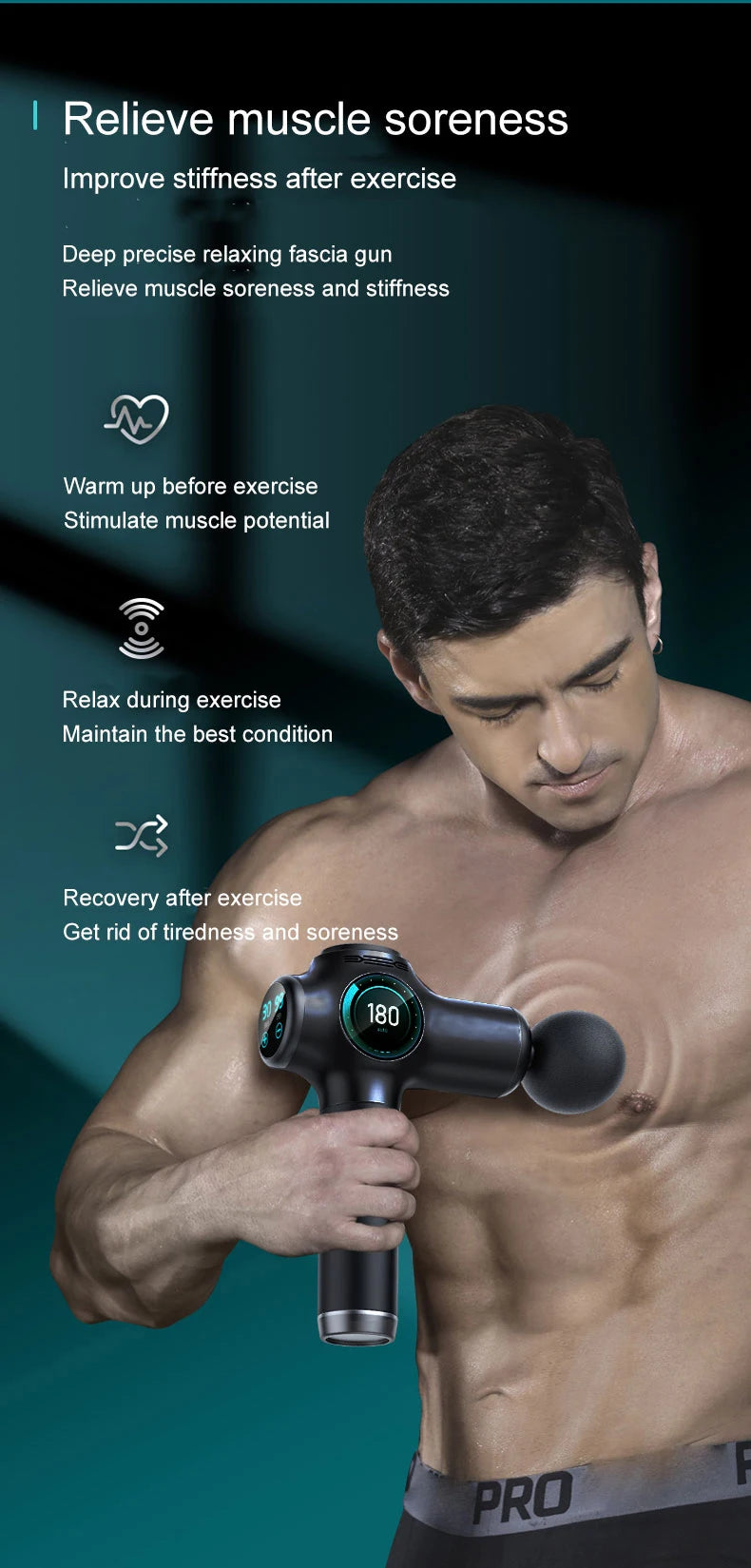 Massage  gun，Deep Tissue Massager Gun ，Percussion Massager for Pain Relief with 8 Massage Heads &99 Speeds