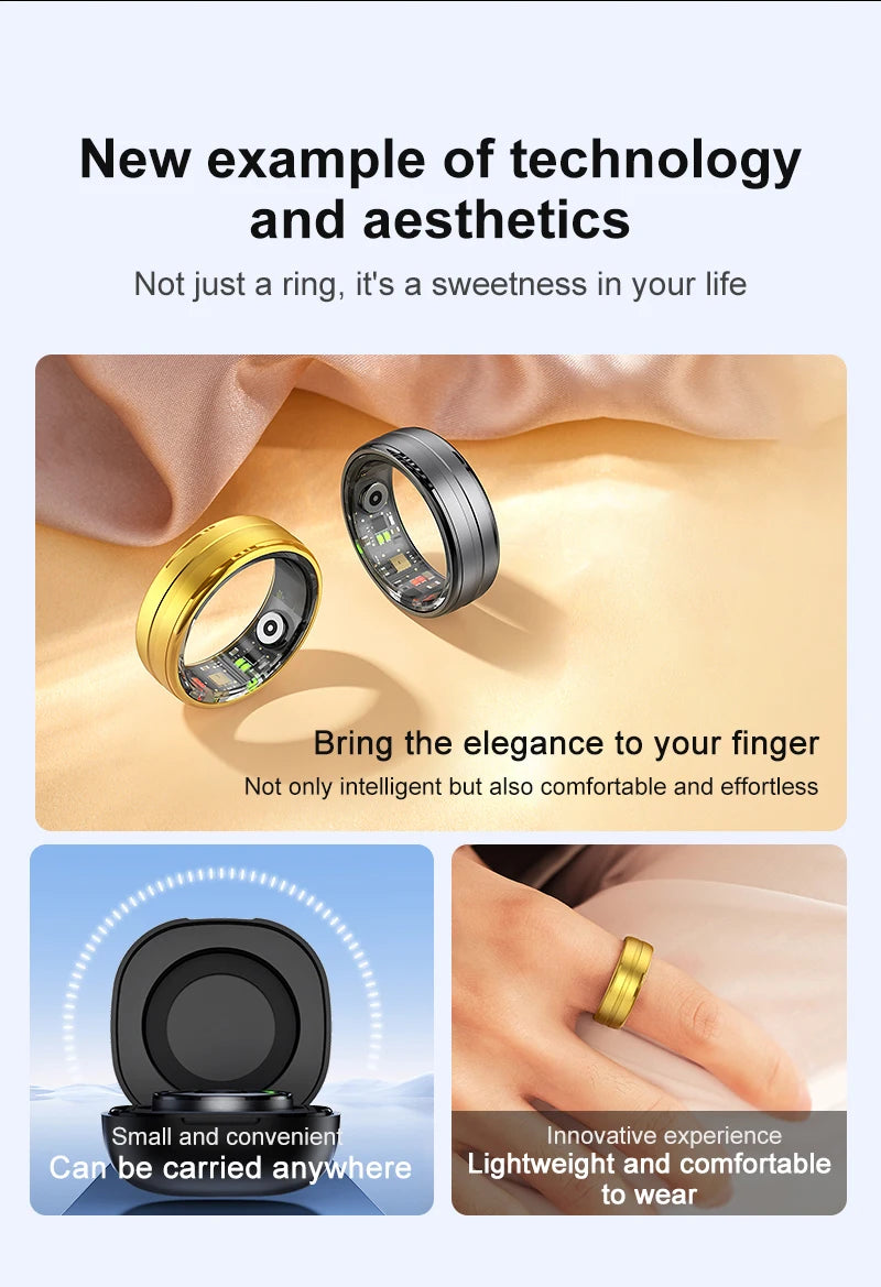 2025 New R06 Smart Ring Sport Smartring with Charging Case 5ATM Waterproof Fitness Tracker Electronic Rings for Man Woman Xiaomi