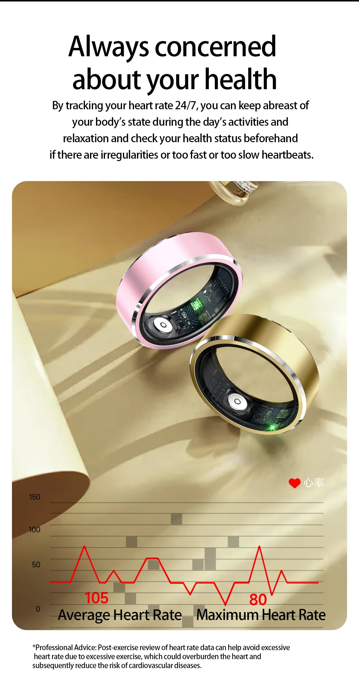 New Smart Fitness Ring with Gesture Control,Heart rate,Blood oxygen,Blood pressureSleep,Steps,Distance,Calories For Android IOS